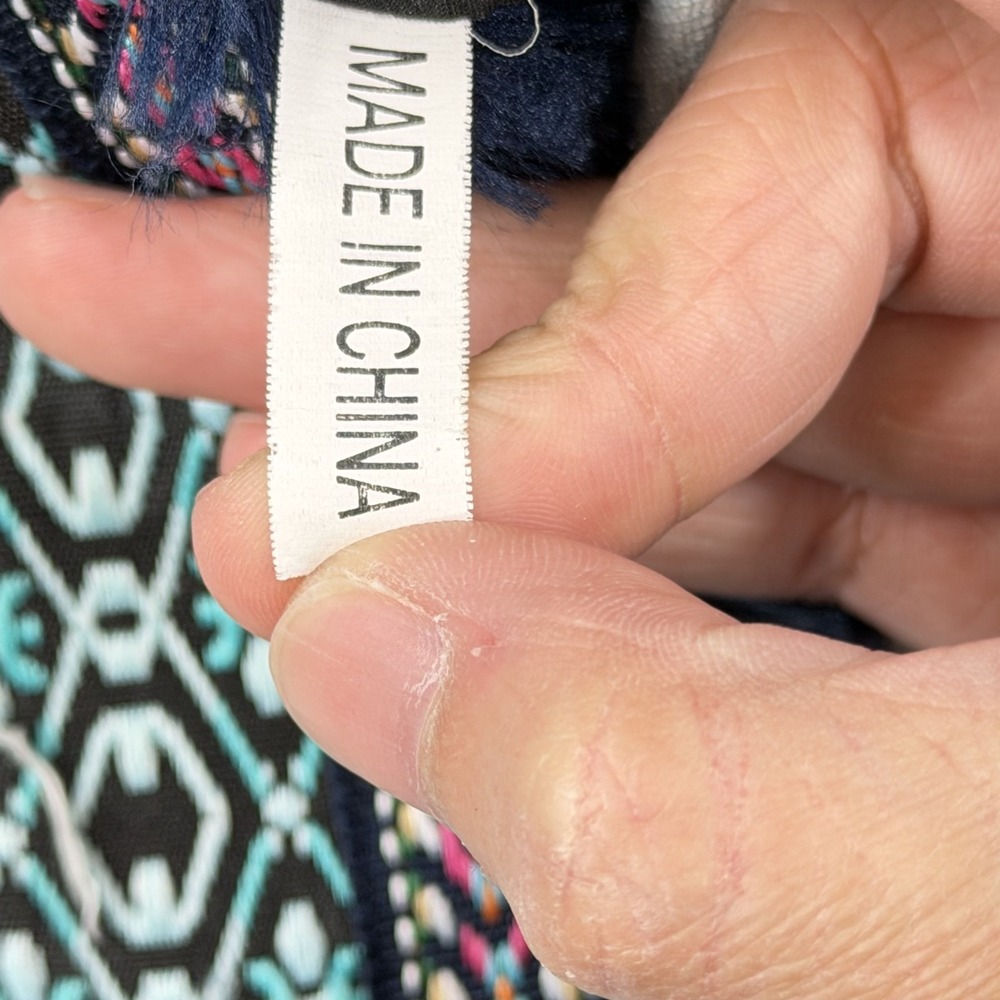 Denimland Paris Collection Jacket Distressed Collar Southwestern Tribal - Small - Picture 9 of 11